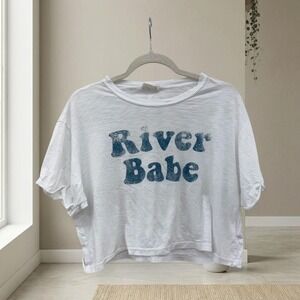Boutique River Babe white cotton tee Size M